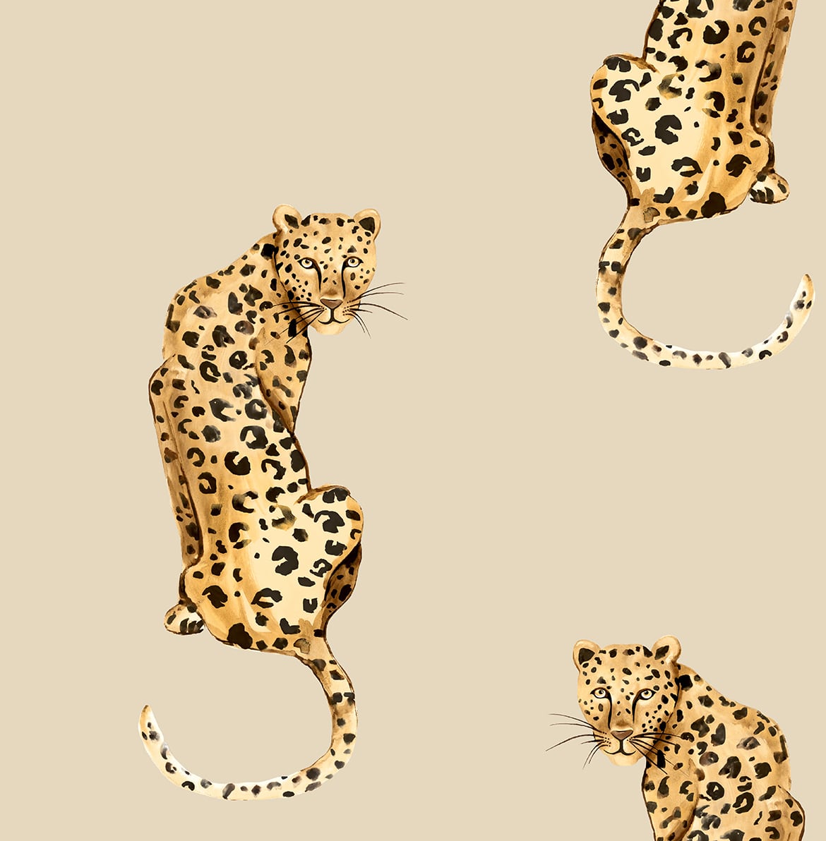 20.5 x 216 in. Leopard King Peel & Stick Wallpaper, Pale Oak