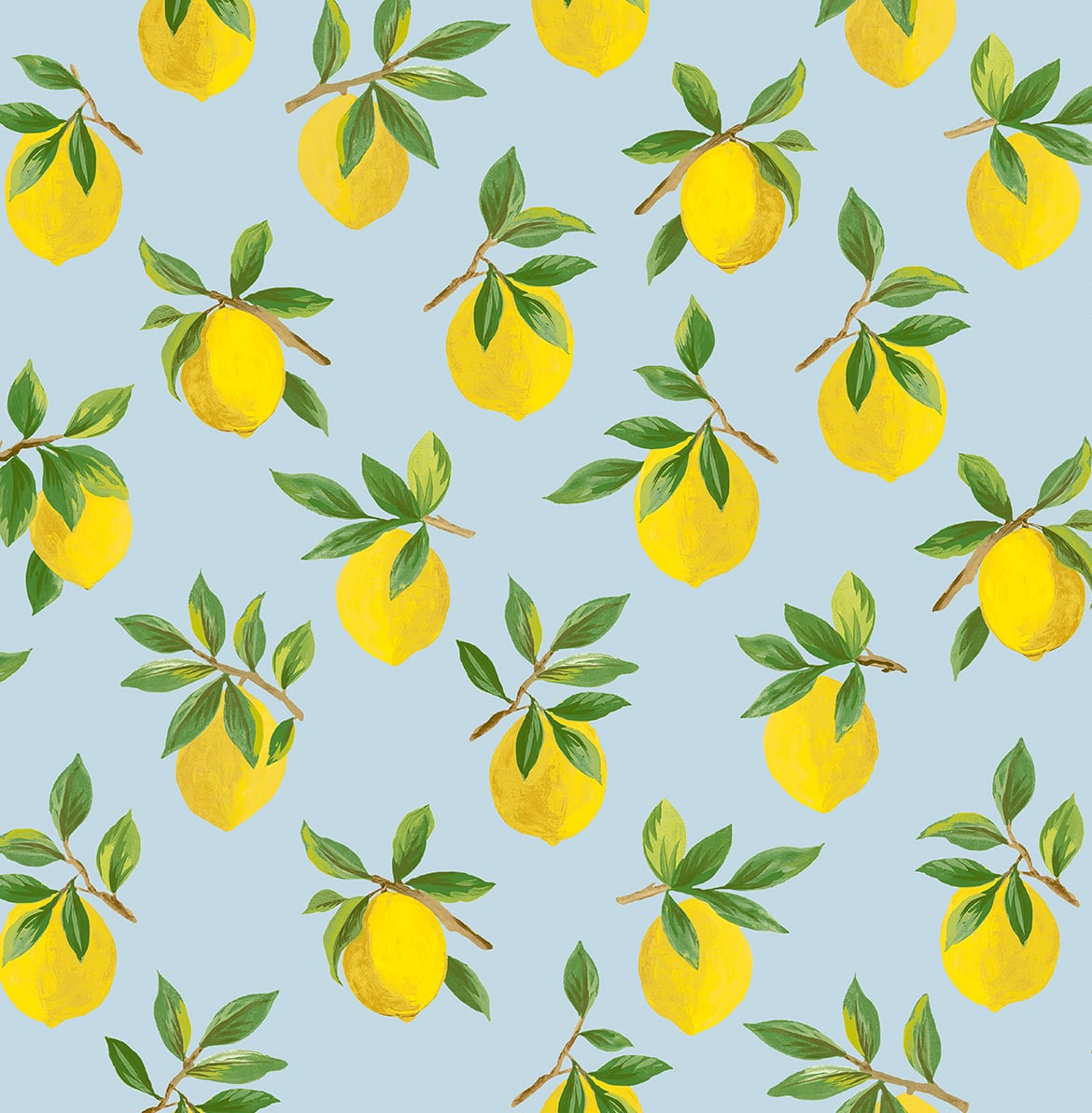 18 ft. Lemoncello Wallpaper, Sky Blue
