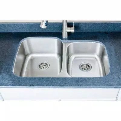 33 in. 16-Gauge Undermount 50-50 Double Bowl Stainless Steel Kitchen Sink -  Desorden, DE3260892