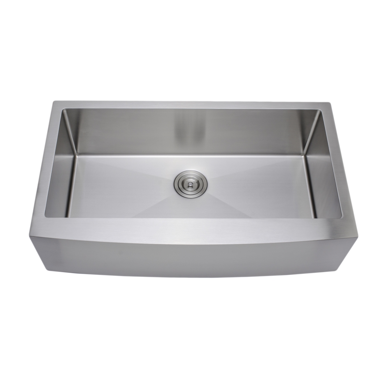 36 in. 16 Gauge Handcrafted Arched Apron Front Farmhouse Single Bowl Stainless Steel Kitchen Sink -  Desorden, DE3279305
