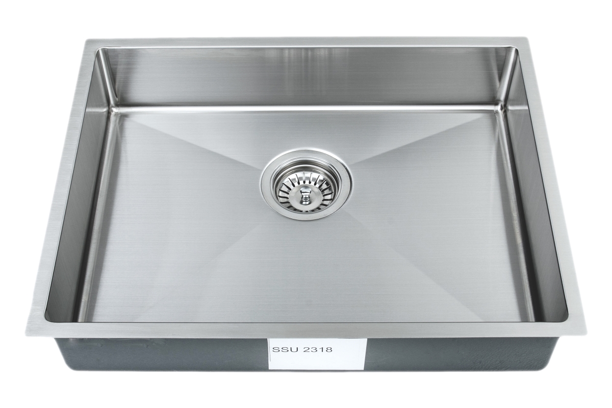 23 in. Handcrafted 18 Gauge Undermount Single Bowl ADA Compliant Stainless Steel Kitchen Sink -  Desorden, DE2073355