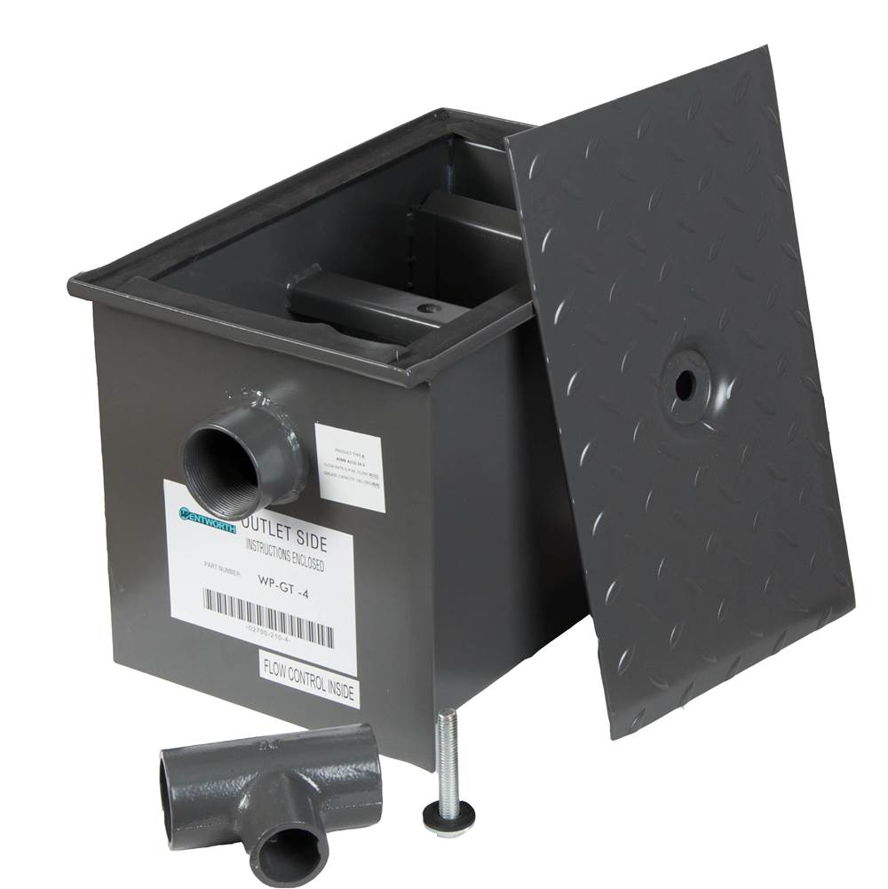 WP-GT-4 8 lbs Wentworth Grease Trap - 4 gpm, Steel & Gray