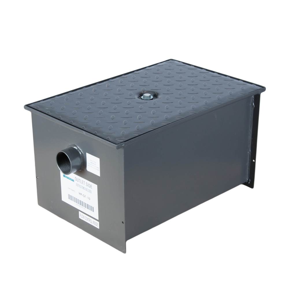 WP-GT-10 20 lbs Wentworth Grease Trap - 10 gpm, Steel & Gray