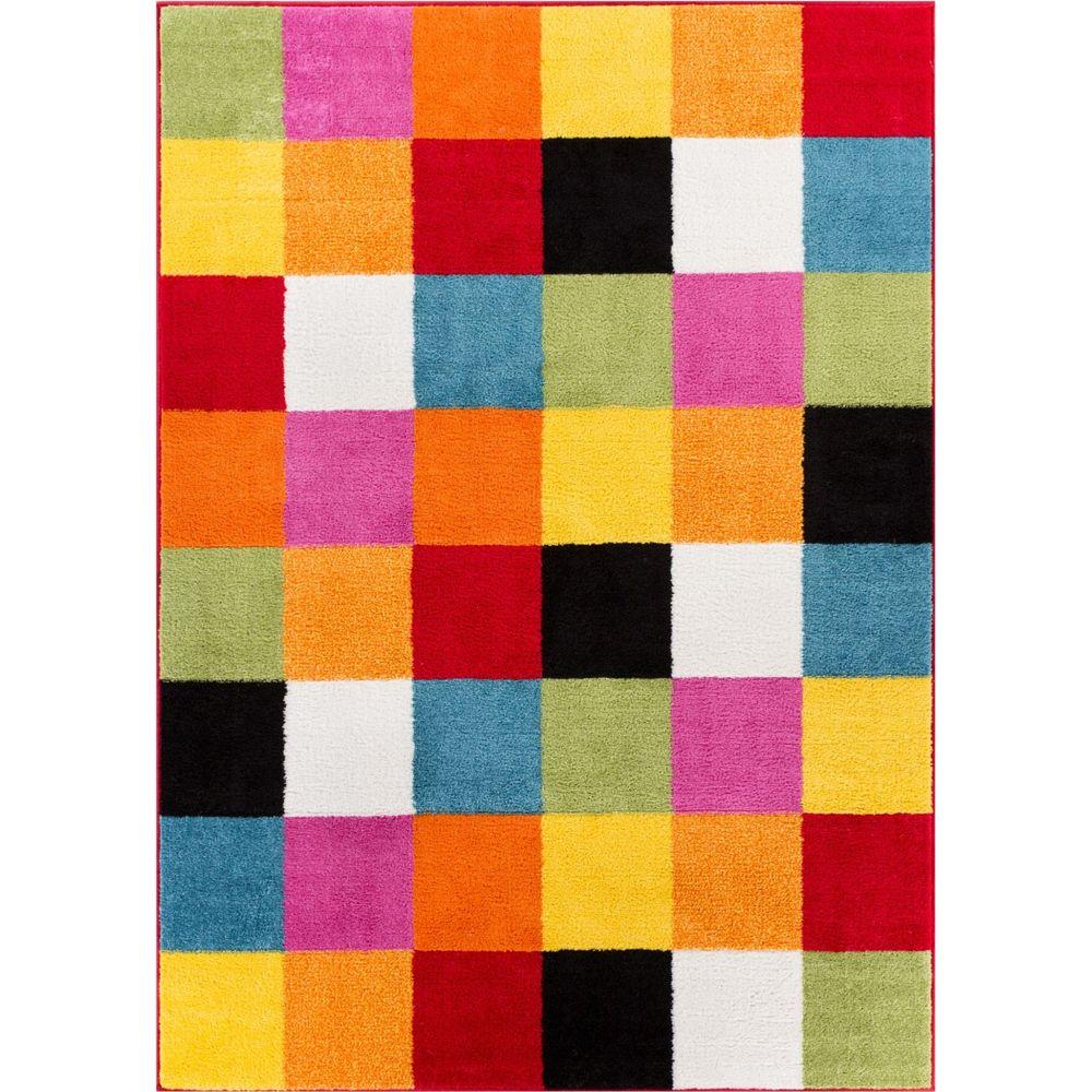 Bright Square Kids Rug, Multicolor - 3 ft. 3 in. x 5 ft.