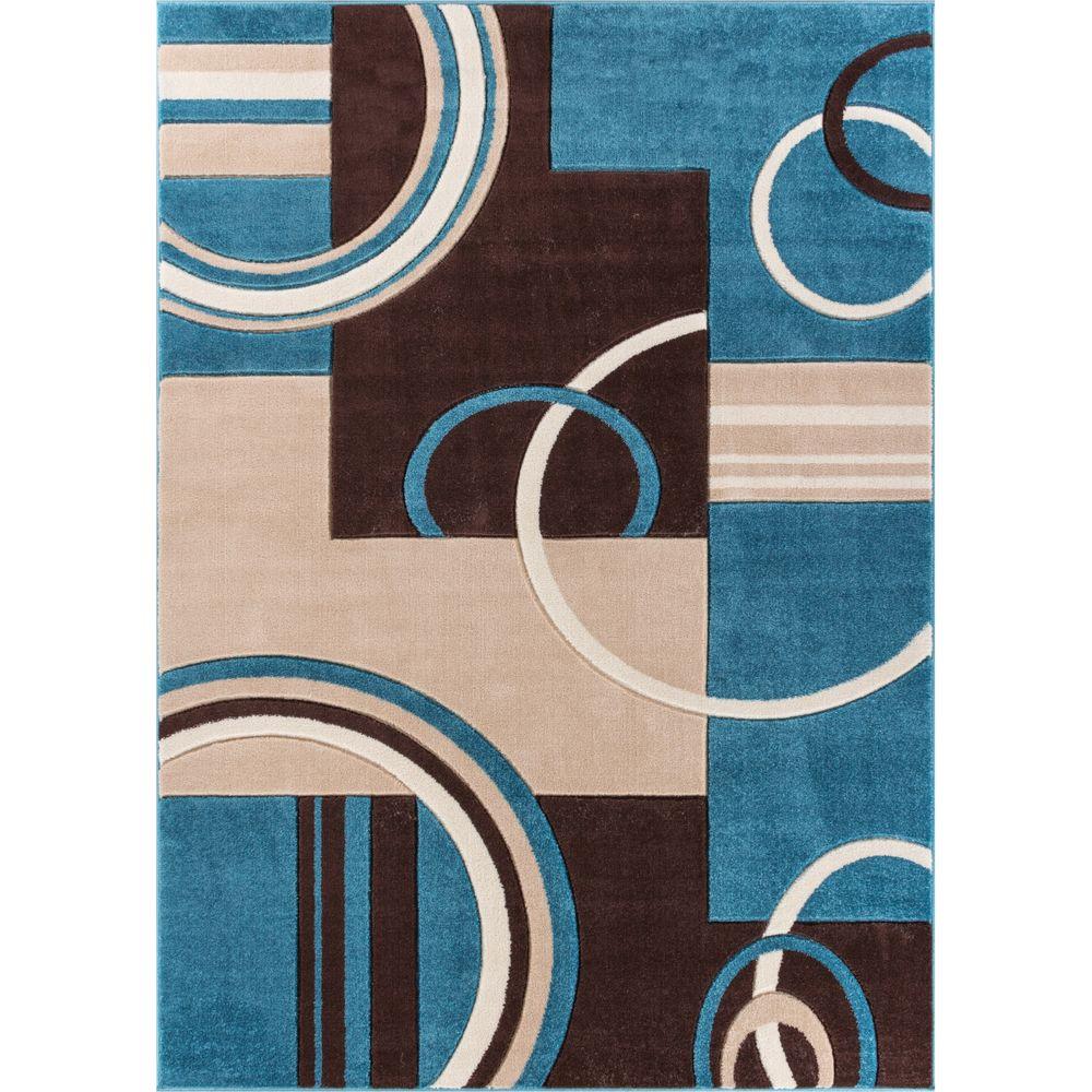 600164 Galaxy Waves Modern Rug, Blue - 3 ft. 11 in. x 5 ft. 3 in -  Well Woven