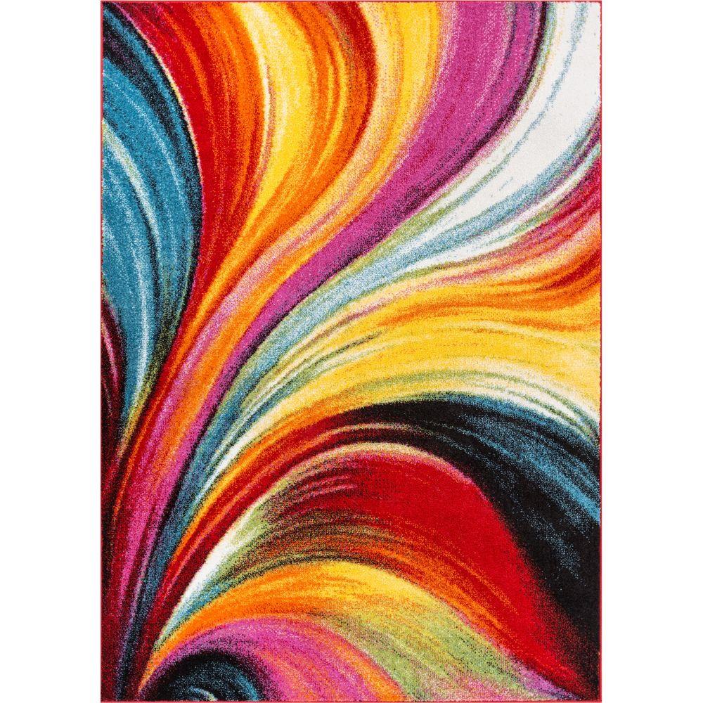 Pleasure Modern Bright Rug - Multicolor - 5 ft. 3 in. x 7 ft. 3 in.