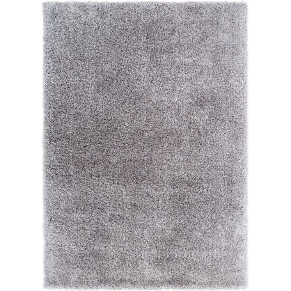 FE-17-5 Liza Plush Shag Rug, Silver - 5 ft. 3 in. x 7 ft. 3 in.