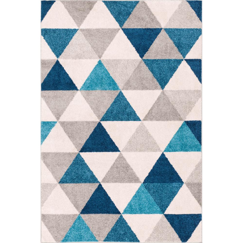 Alvin Modern Geometric Rug, Blue - 3 ft. 3 in. x 5 ft.