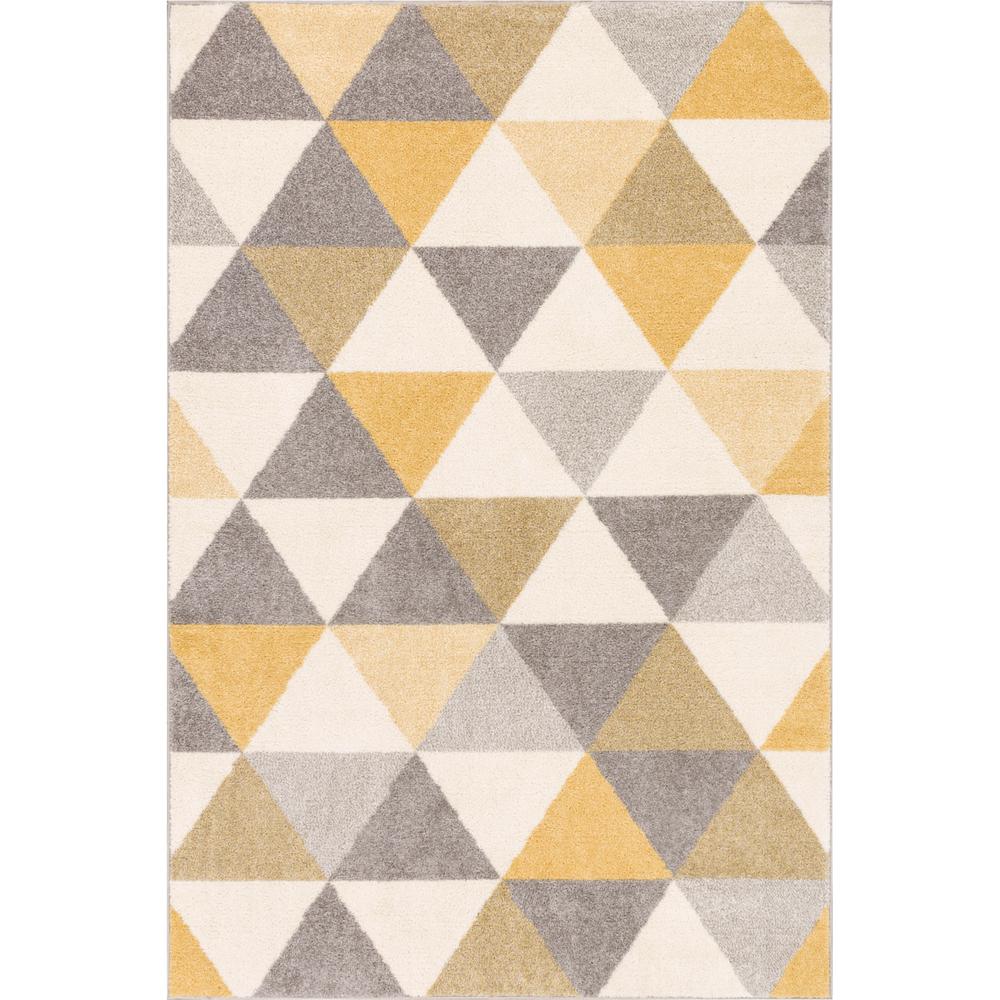 Alvin Modern Geometric Rug, Gold - 7 ft. 10 in. x 9 ft. 10 in.