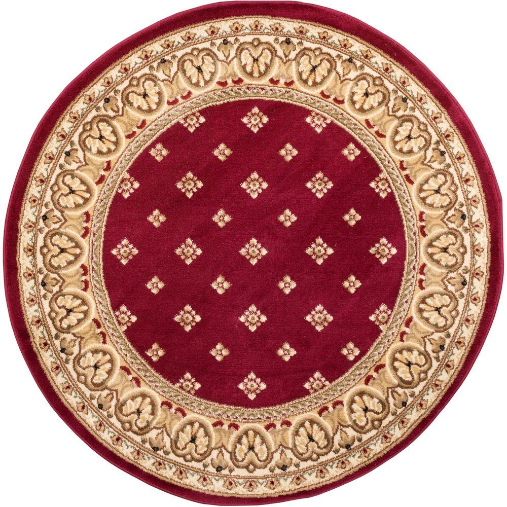Picture of Well Woven 548904R Hudson Terrace Traditional Round Rug&#44; Red - 3 ft. 11 in.