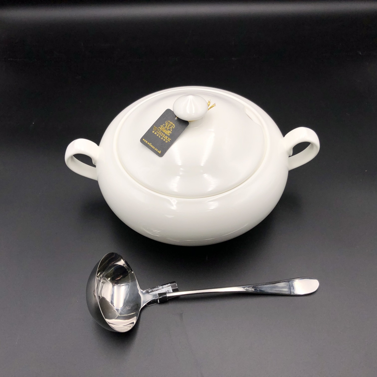 Family Size Tureen with a Ladle for Soups & Stews - White -  FoodFirst, FO3279318