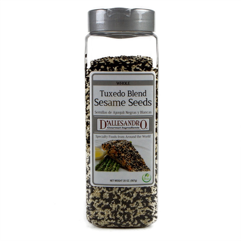 Picture of Woodland Foods 139785 Sesame Seed&#44; Tuxedo Blend&#44; 20 Ounce Jar