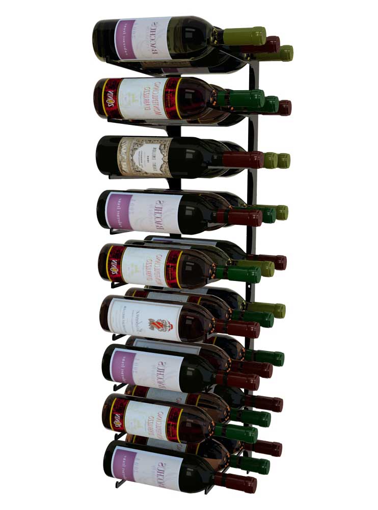 Picture of Revuevino RVU-SB-3FT3DP 3 ft. Wall Mount Revue Wine Racks with Triple Deep, Satin Black