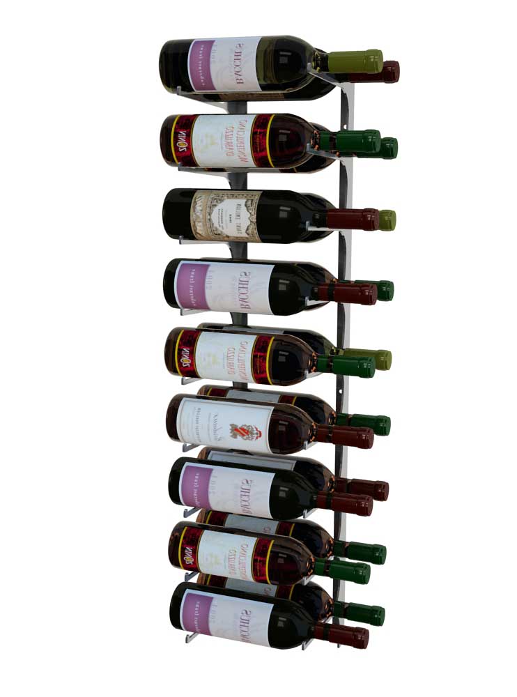 Picture of Revuevino RVU-MS-3FT2DP 3 ft. Wall Mount Revue Wine Racks with Double Deep, Silver