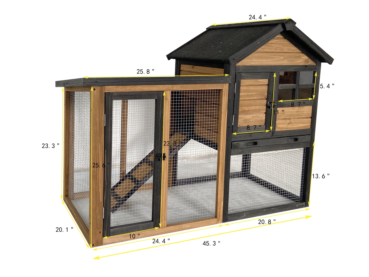 Picture of Win World 21901WB Stilt House Rabbit Hutch with Natural Wood