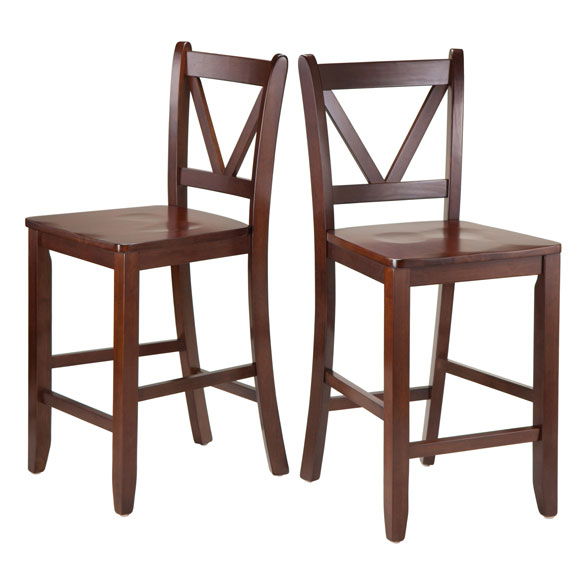 24 in. Victor V Back Counter Stools - 2 Piece, 2PK