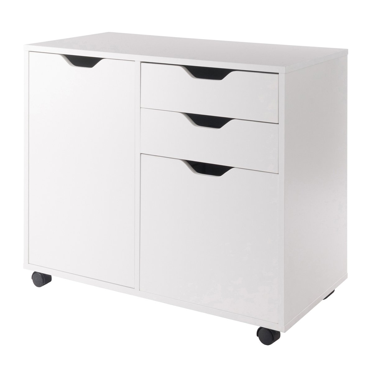 10431 26.3 x 30.7 x 15.9 in. Halifax 2 Section Mobile Filing Cabinet, White -  Winsome Wood