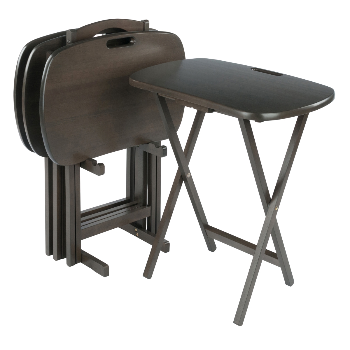 12.2 x 11.9 x 31.3 in. Lucca Snack Table Set, Oyster Gray - 5 Piece