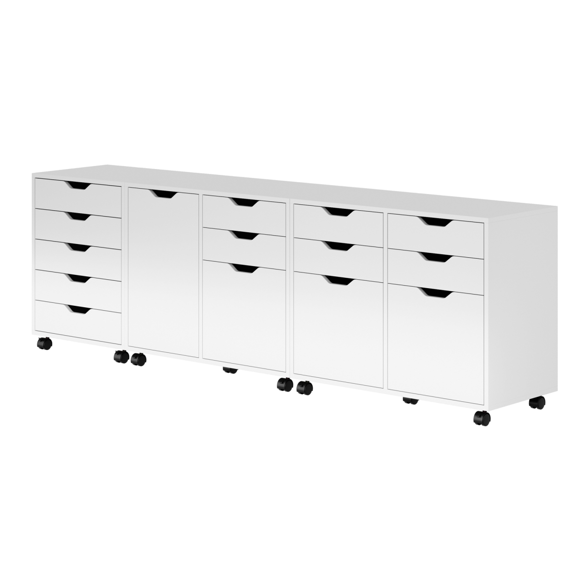 Halifax Cabinet Set with File Drawer, White - 3 Piece
