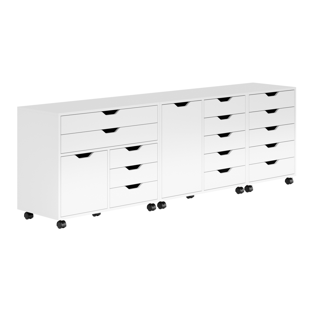 Halifax Storage Cabinet Set, White - 3 Piece