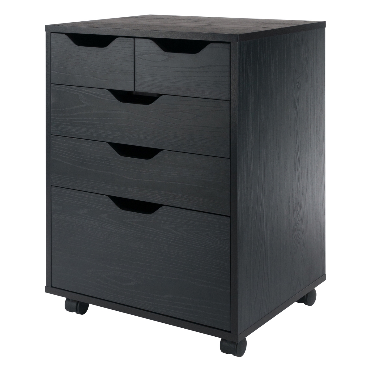 20521 Halifax Mobile Cabinet with Bins and Drawers, Black
