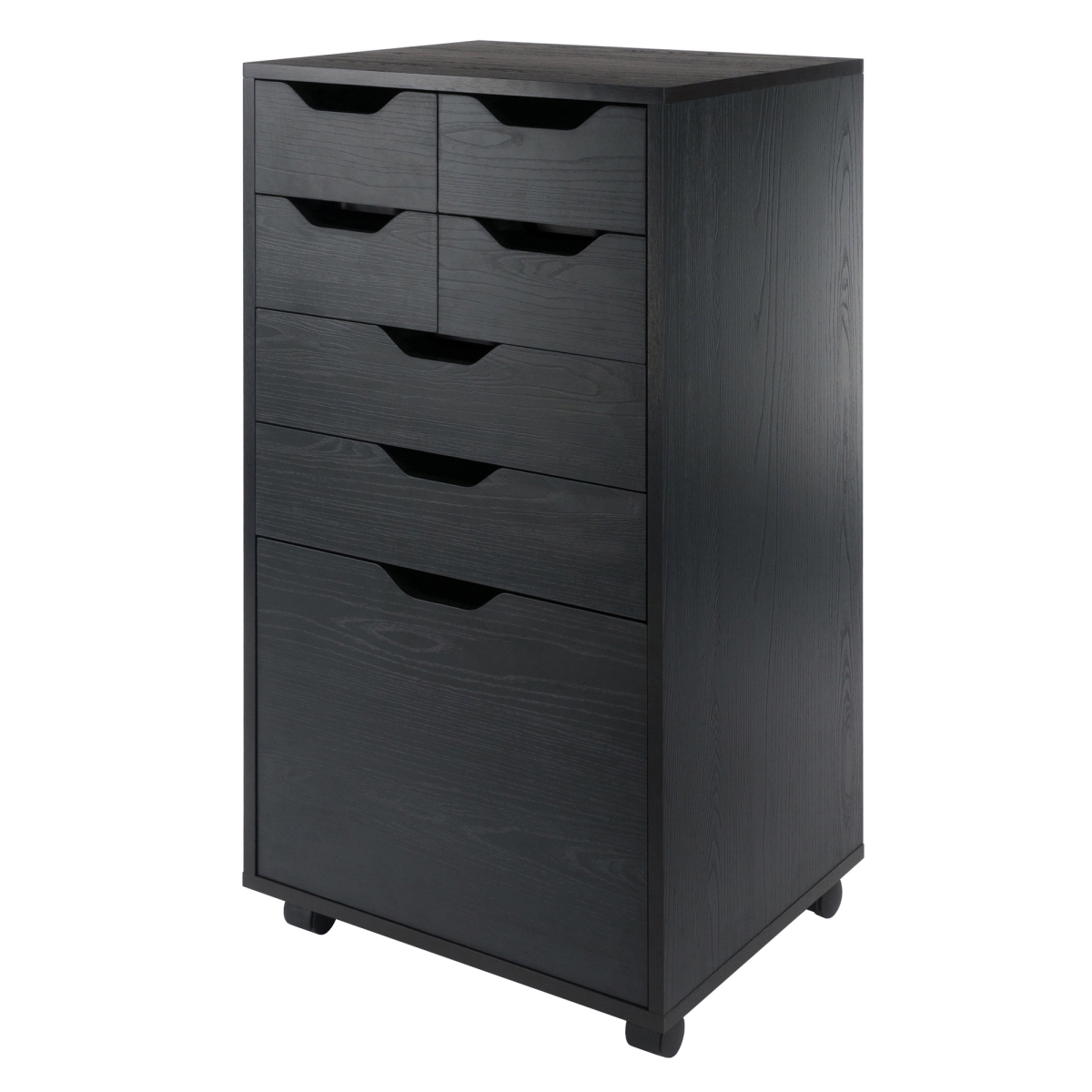 20719 Halifax Tall Mobile Cabinet with Multi-Storage, Black
