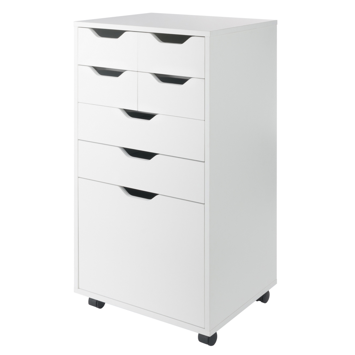 10719 Halifax Tall Mobile Cabinet with Multi-Storage, White