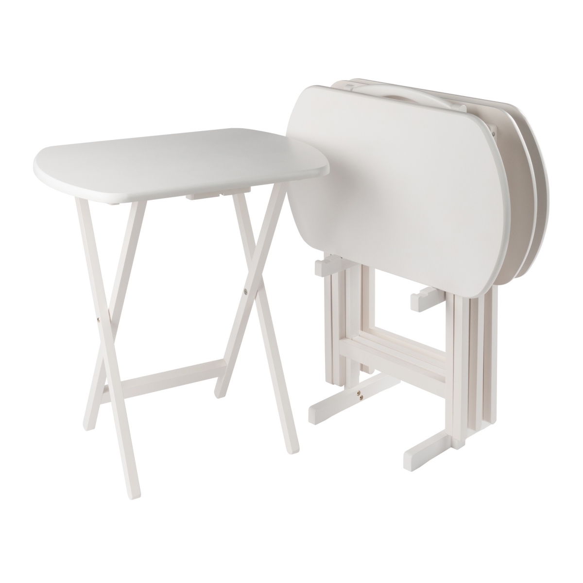 15594 Corbett 5-Pc Oversized Snack Table Set White Finish