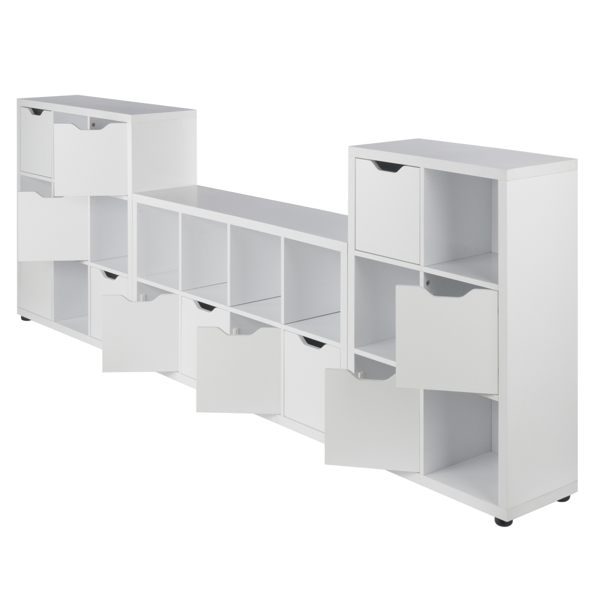 10313 Julian 3-Pc Storage Cabinet Set White Finish