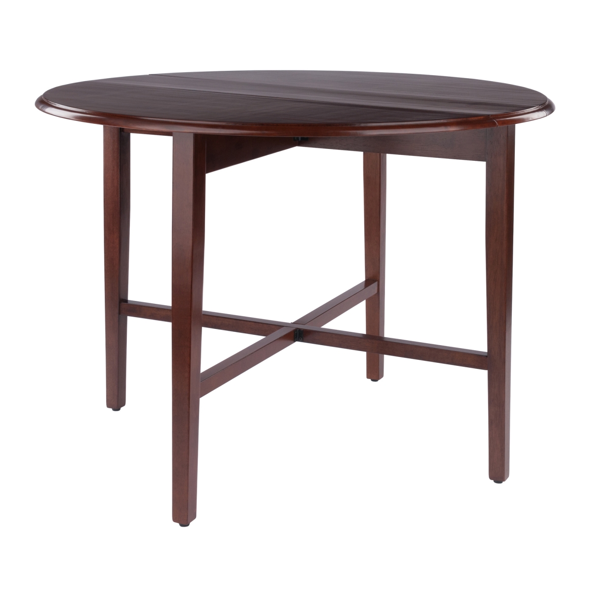 94942 Hannah Double Drop Leaf Round Dining Table Walnut Finish