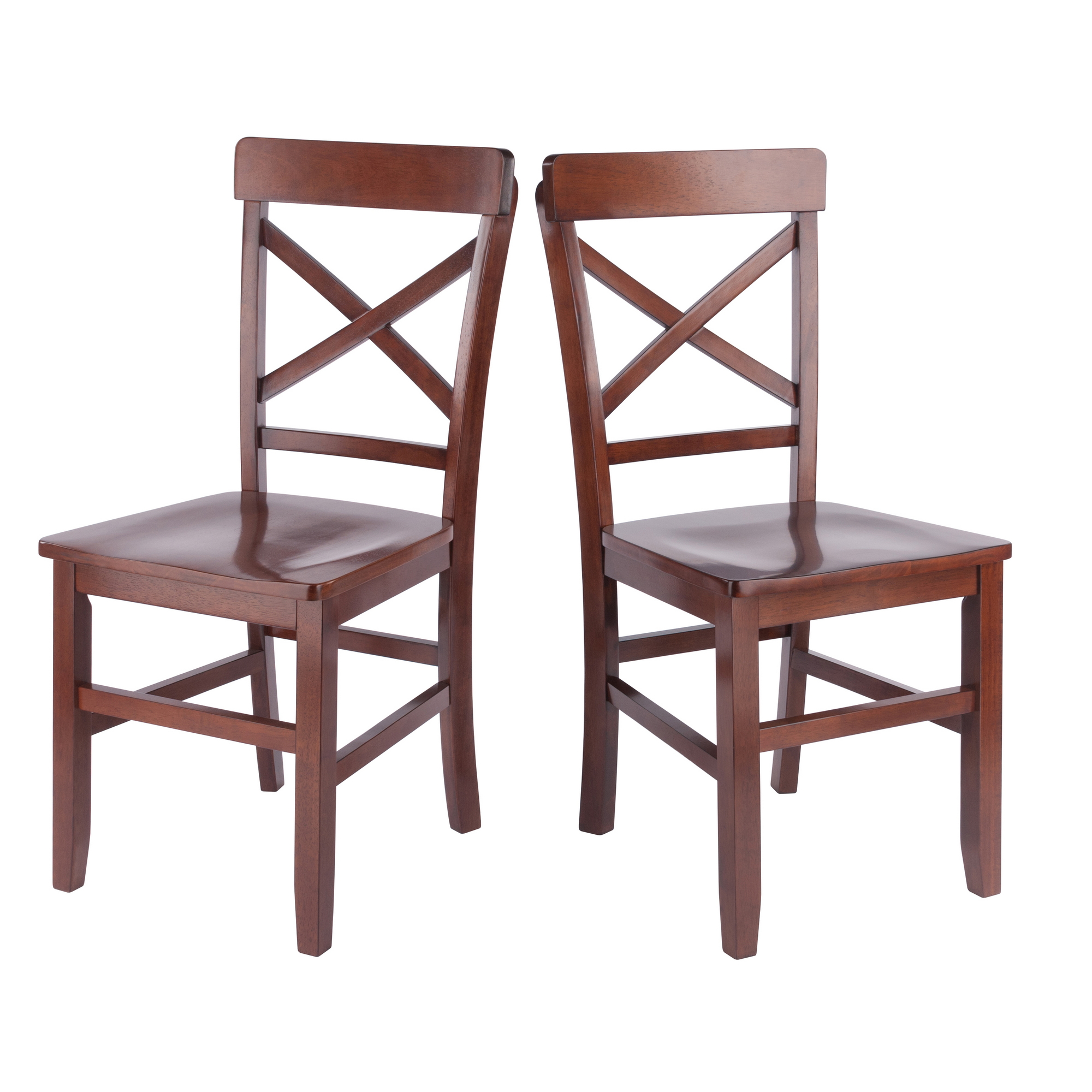 94255 Xenia 2-Pc Set X-Back Chairs Walnut Finish