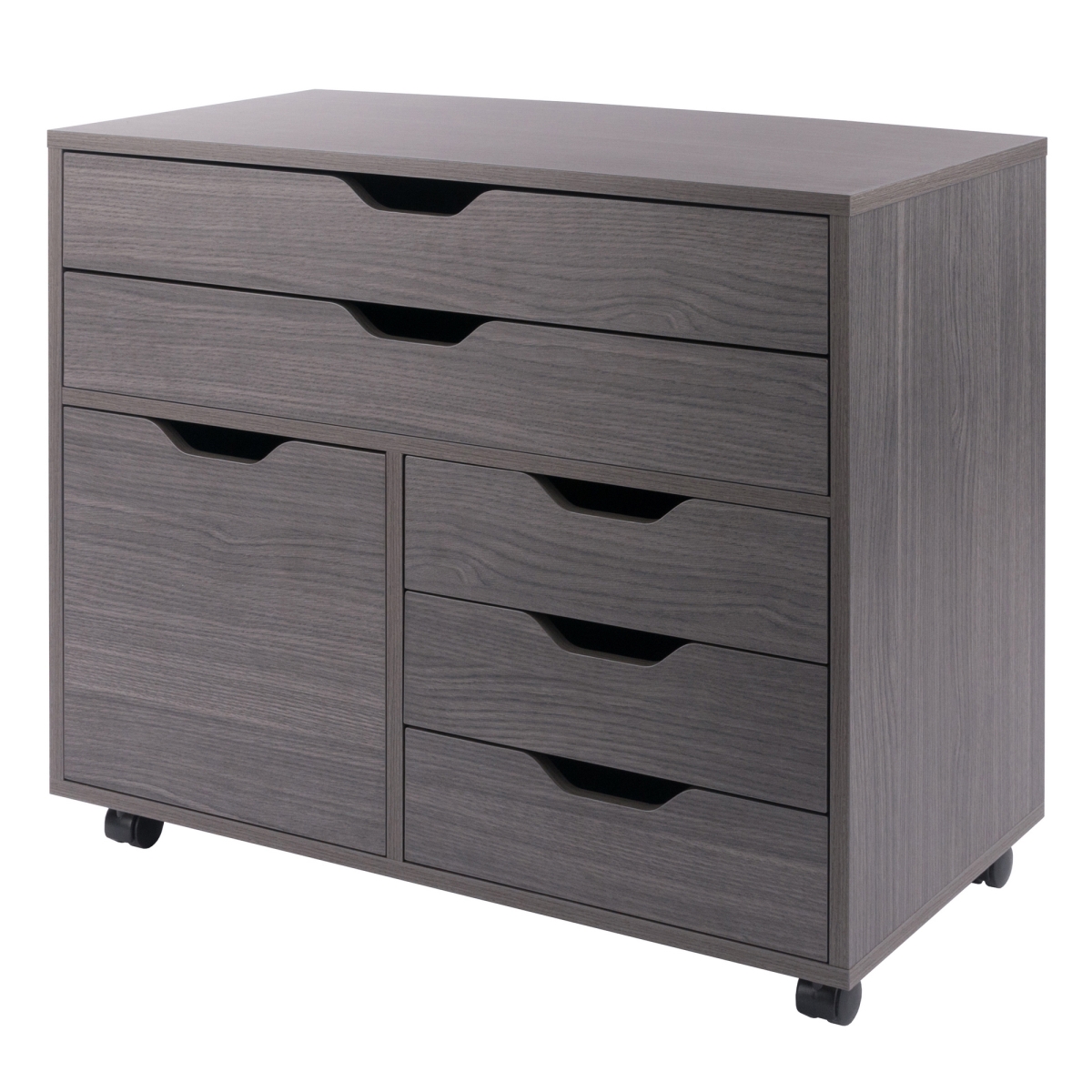 16633 Halifax 3-Section Multi-Storage Mobile Cabinet Charcoal Finish