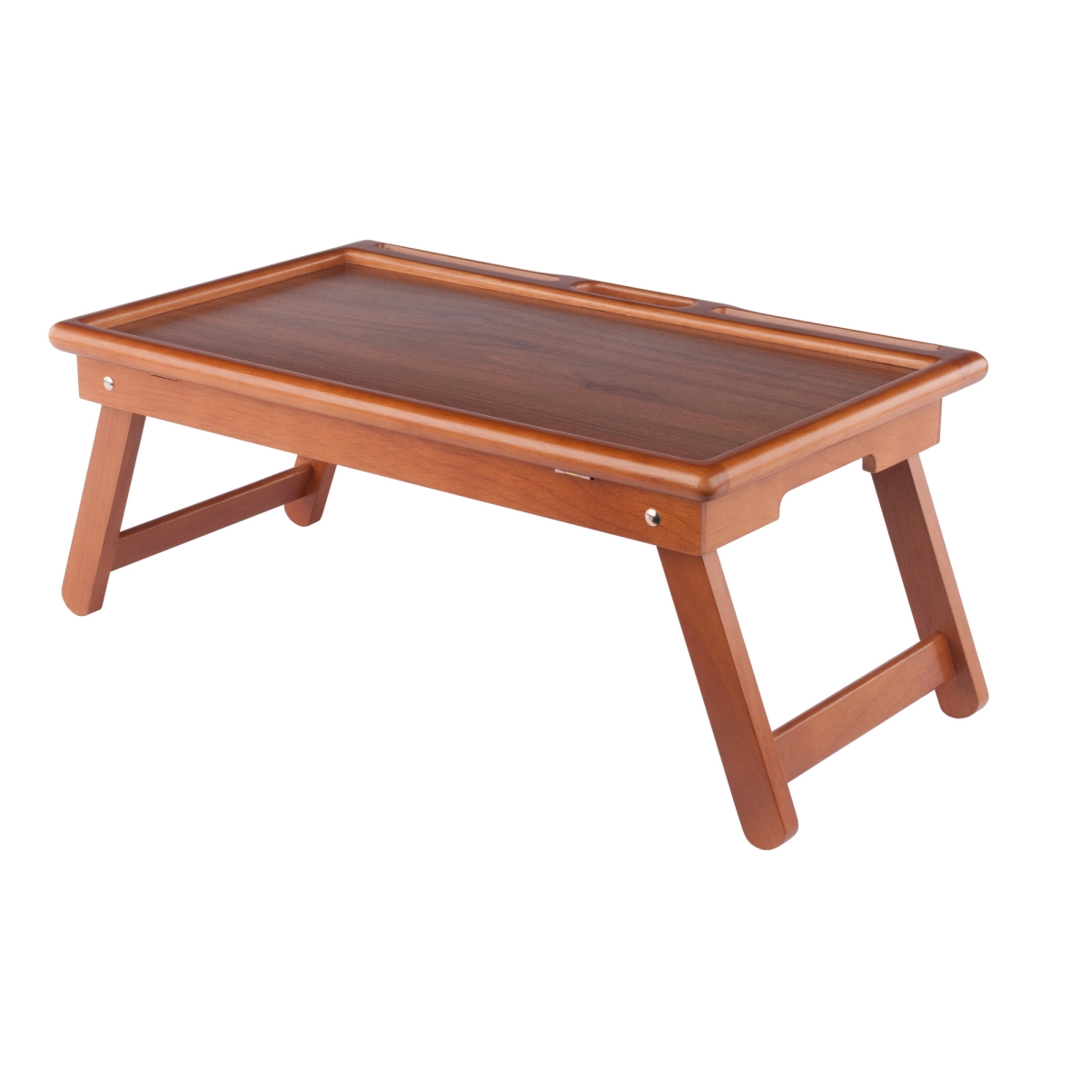 33125 Arlo Breakfast Tray with Flip Top Teak Finish