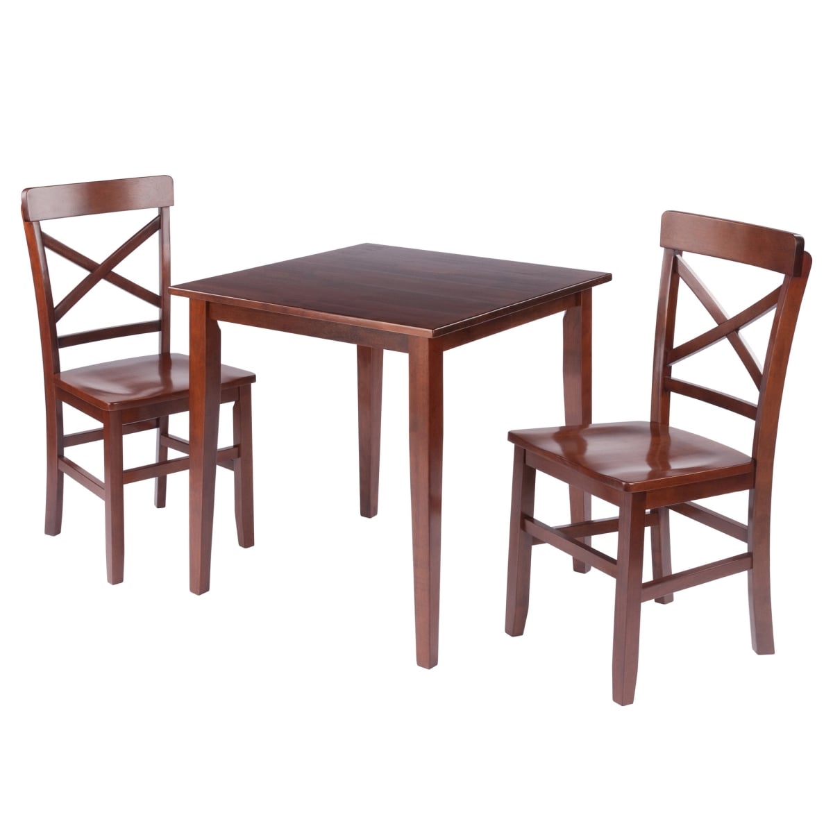 94325 Groveland 3-Pc Set Dining Table with X-Back Chairs, Walnut