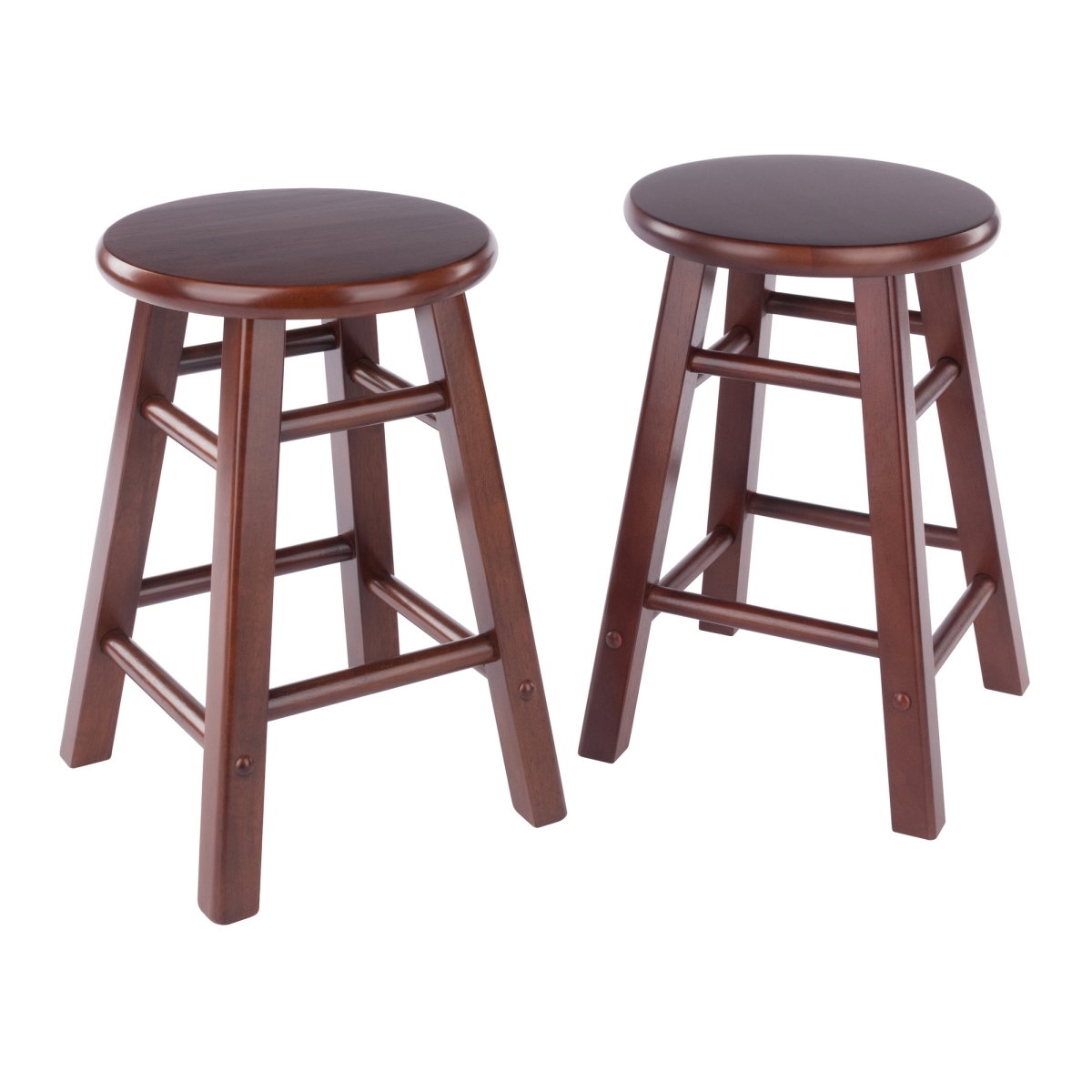 94214  Element 2-Pc Dining Stool Set Walnut Finish
