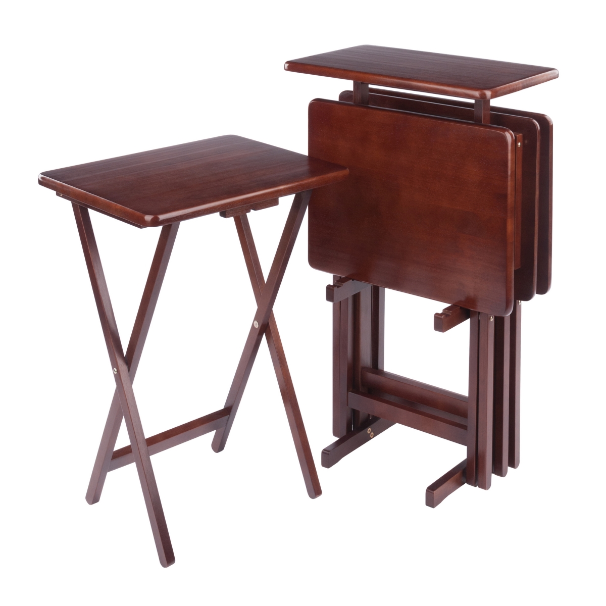 94505 Riley 5-Pc Set Snack Table, Walnut Finish