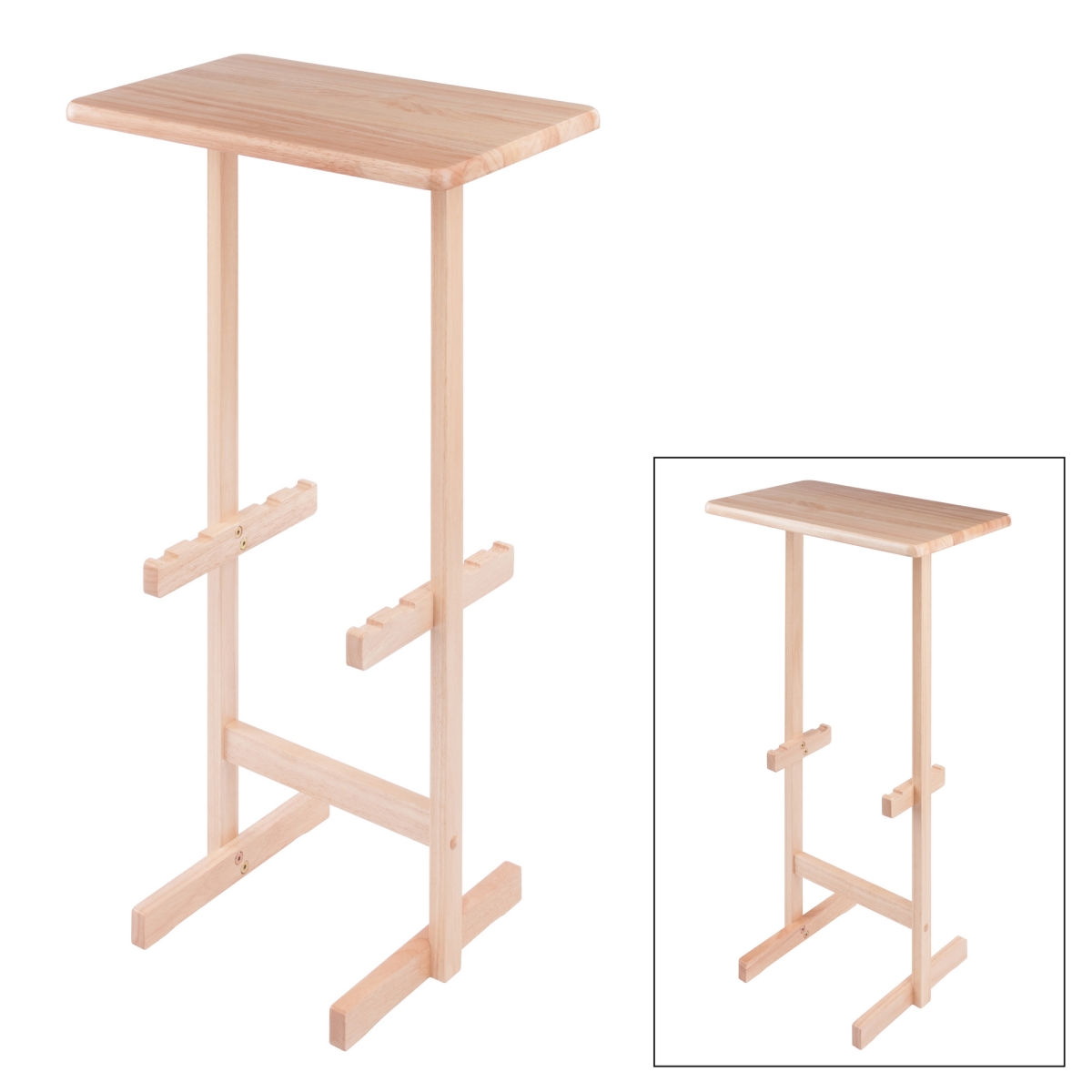 42121 Riley Snack Table Rack, Natural Finish