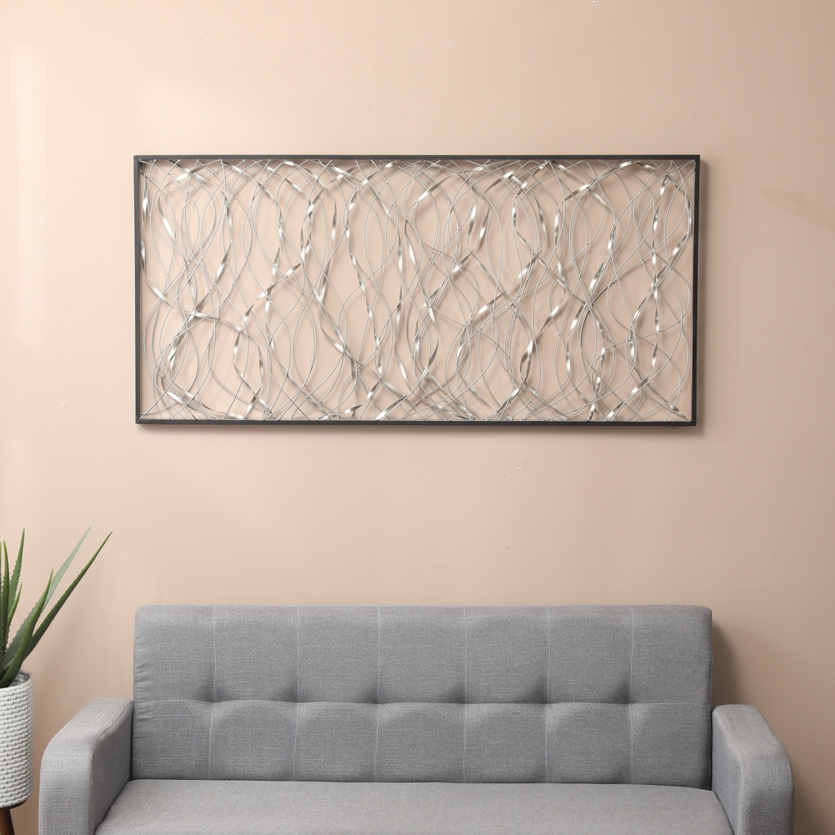 Metal Infinity Rectangular Wall Decor -  LuxenHome, WHA781