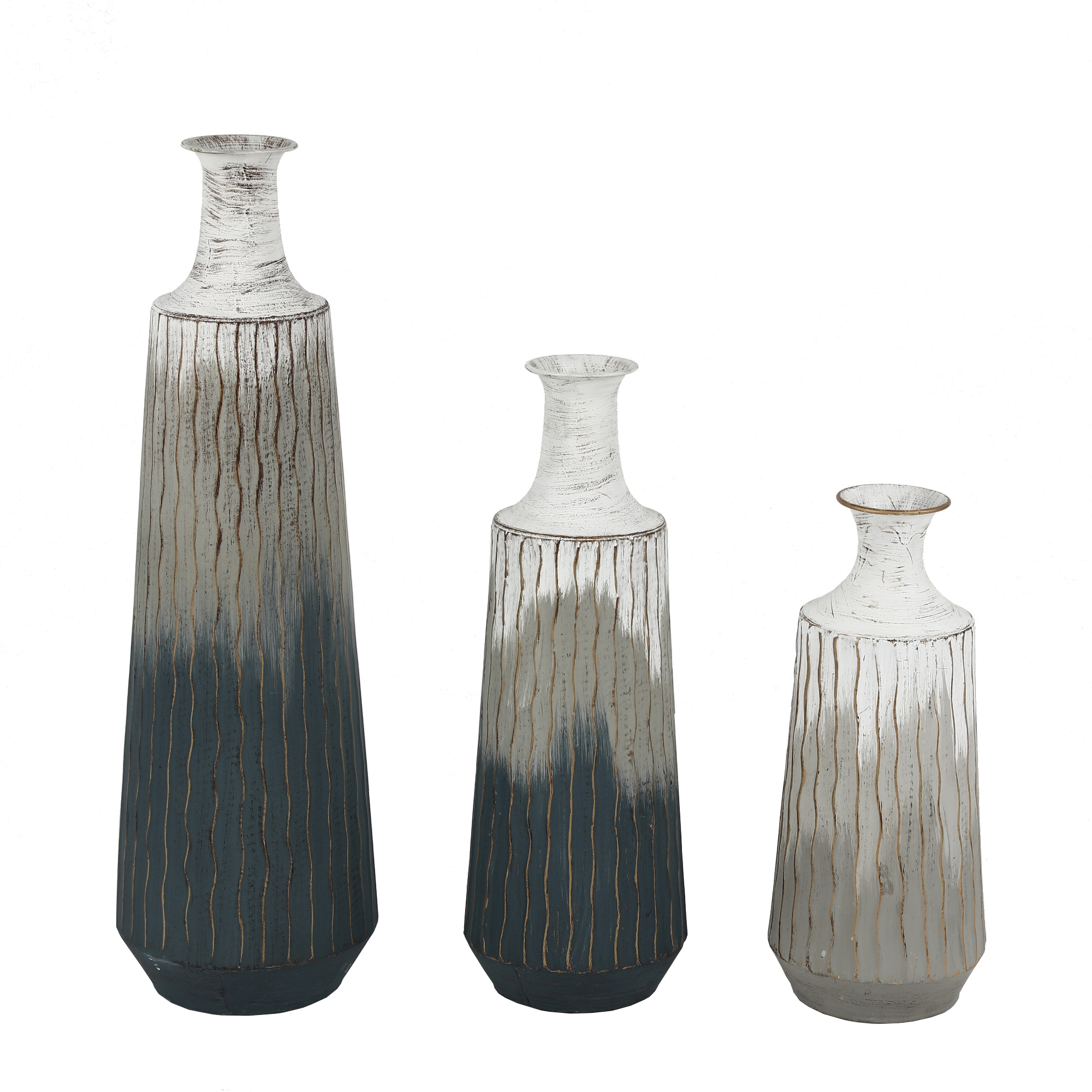 Picture of LuxenHome 3-Piece Multi-Color Ombre Metal Vase Set