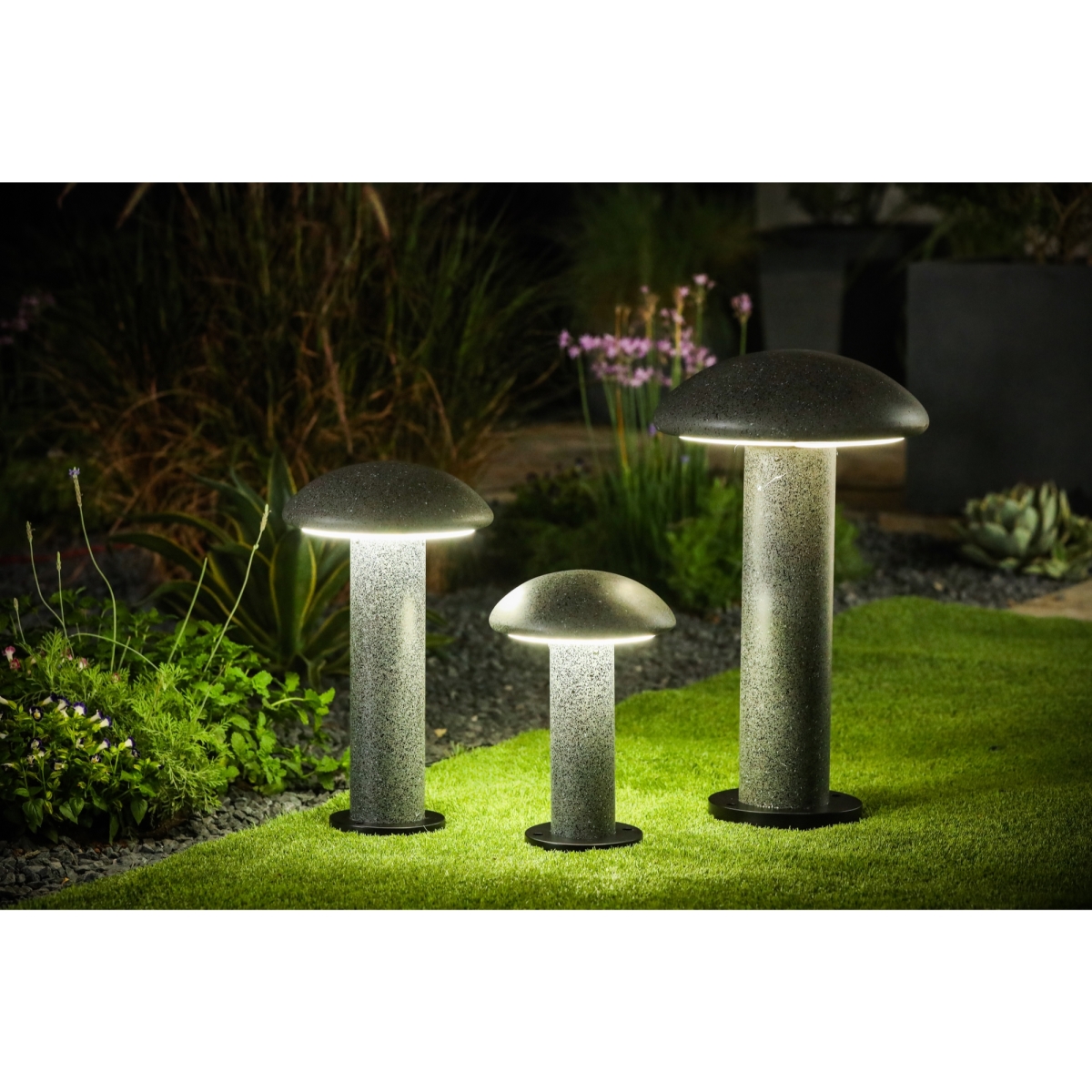 Picture of Luxen Home Cement 21in.H Mushroom-Top LED Solar Bollard Light