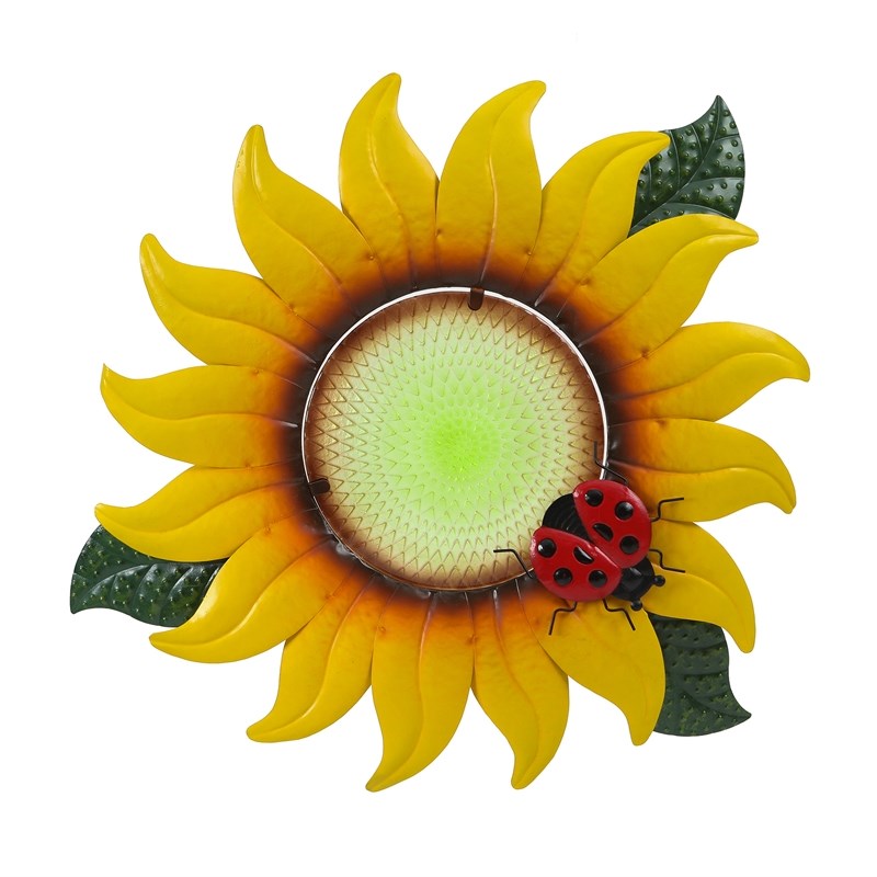 Picture of Luxen Home Sunflower Metal and Glass Outdoor Wall Decor