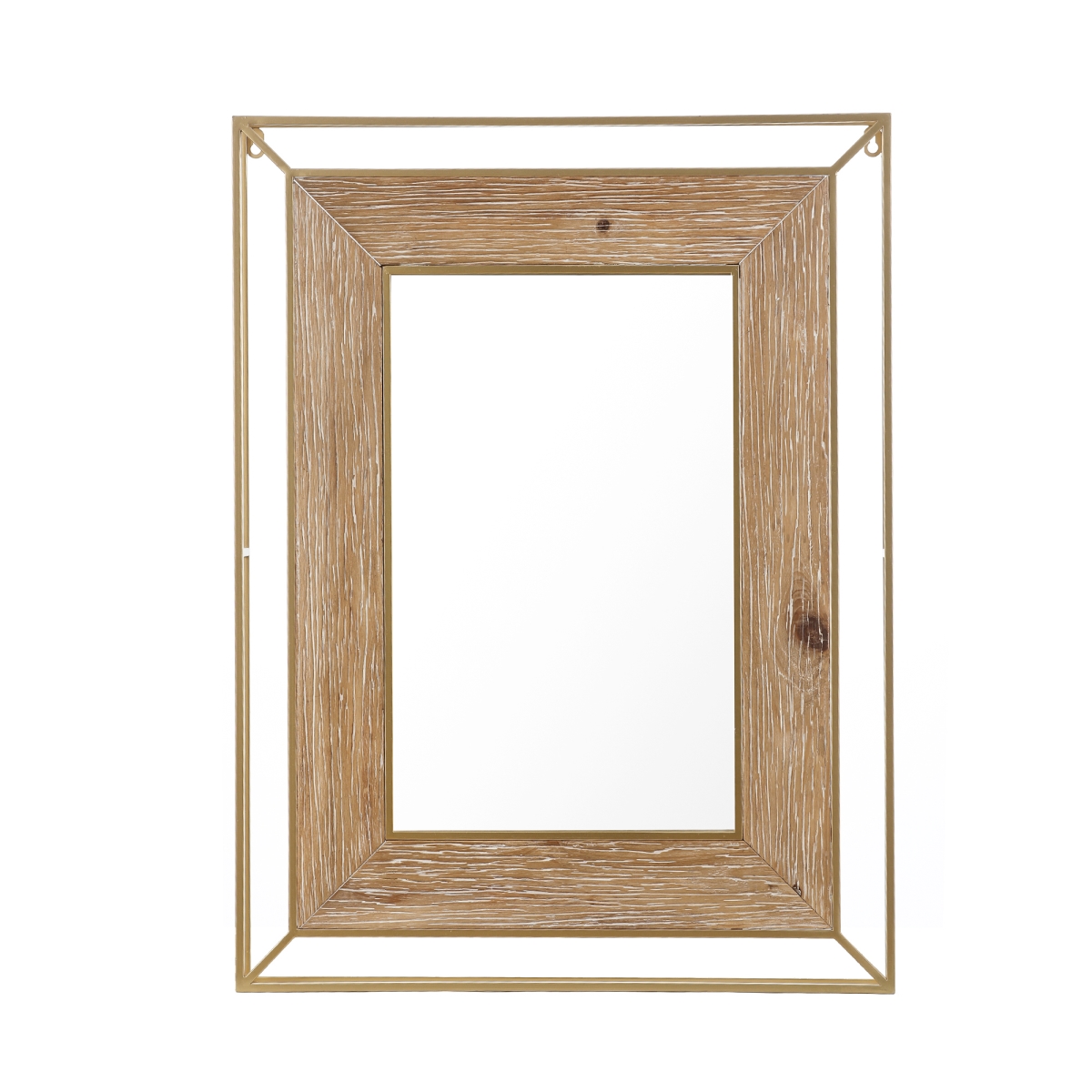 WHA1504 Wood Rectangular Frame Accent Wall Mirror -  LuxenHome