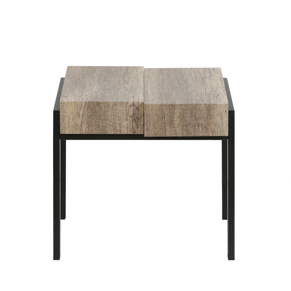 WHIF1530 20 x 21.5 x 20 in. Engineered Wood & Metal Side Table, Rustic Oak -  LuxenHome