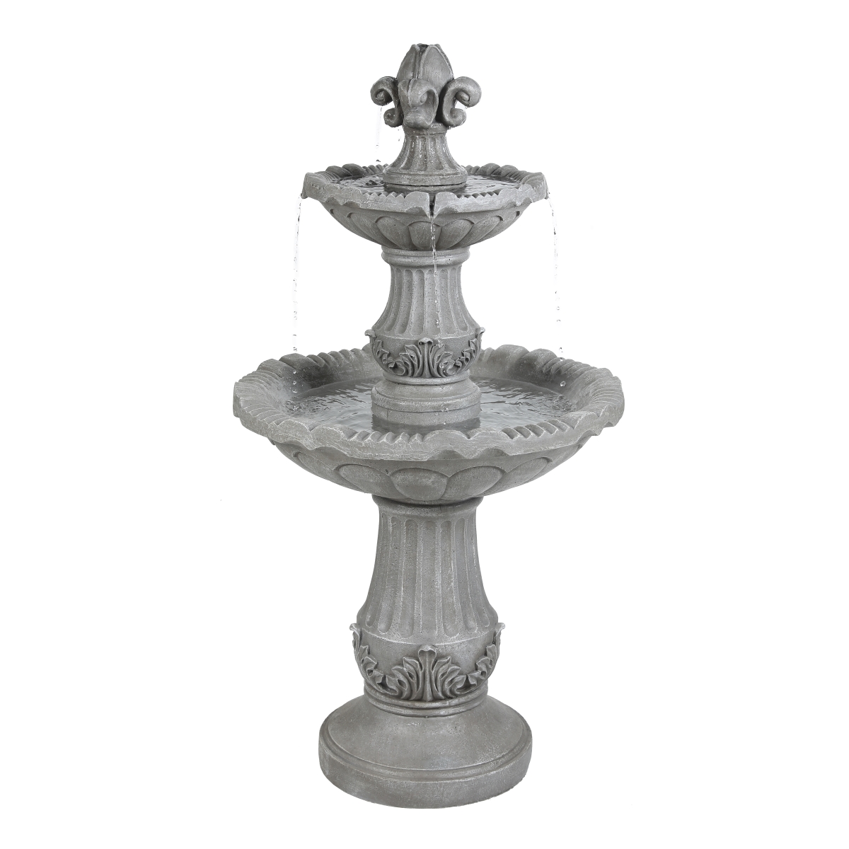 Picture of Luxen Home WHF1547 50 in. 2-Tier Outdoor Resin Fountain&#44; Gray