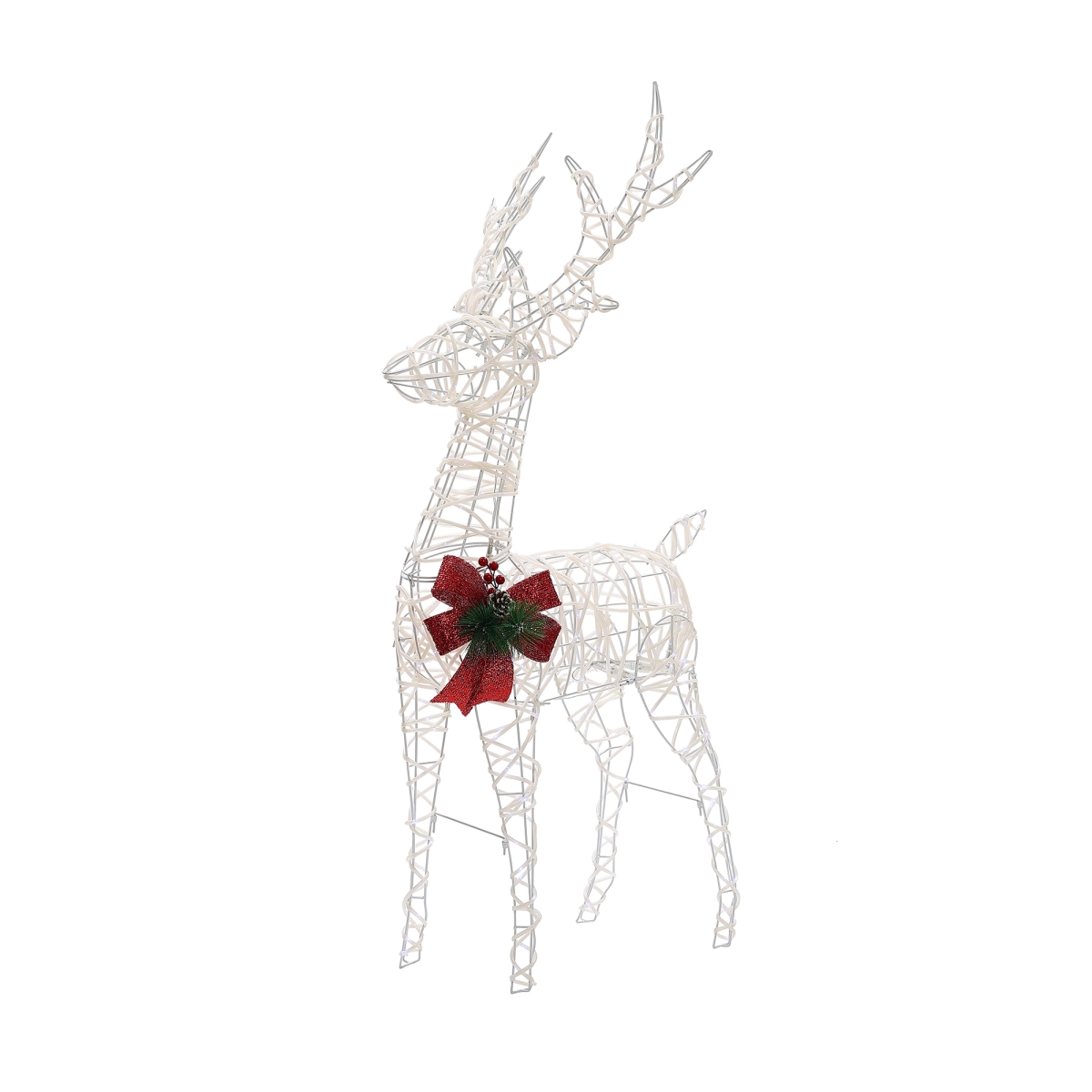 Picture of LuxenHome WHHD1794 LuxenHome Christmas Deer with Antlers Lighted Holiday Decoration