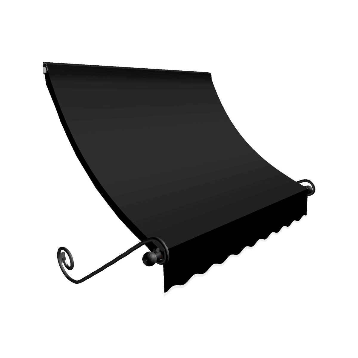 5.38 ft. Charleston Window & Entry Awning, Black - 18 x 36 in.
