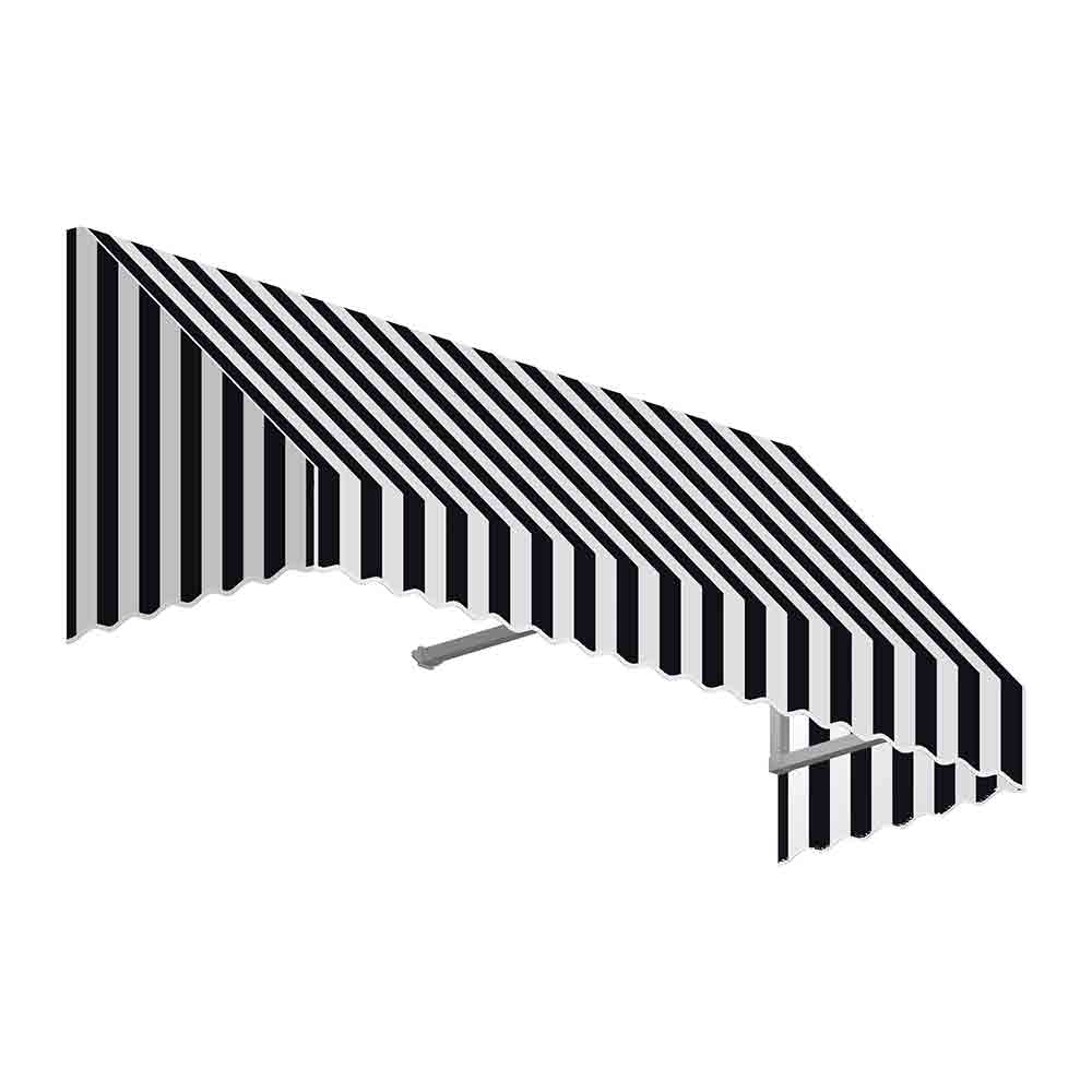 6.38 ft. San Francisco Window & Entry Awning, Black & White - 24 x 36 in.