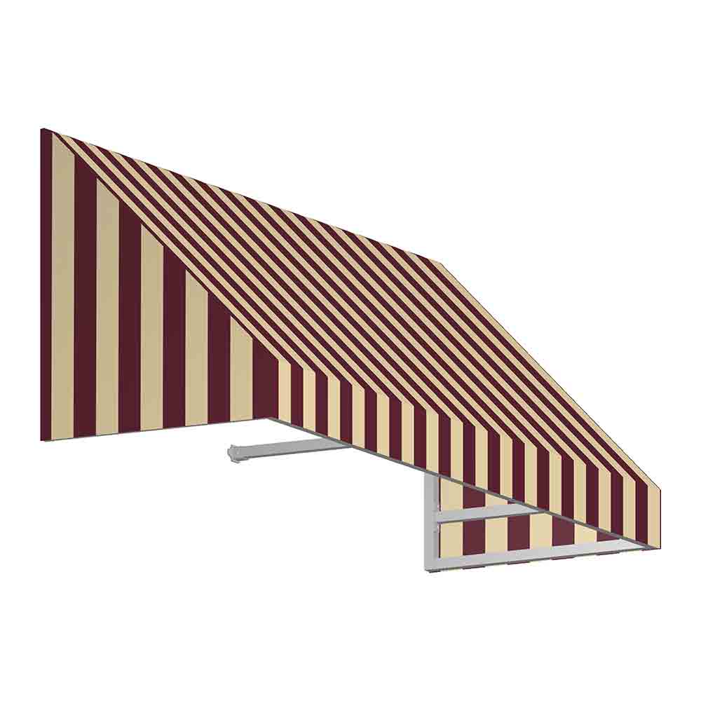 6.38 ft. New Yorker Window & Entry Awning, Burgundy & Tan - 18 x 36 in.