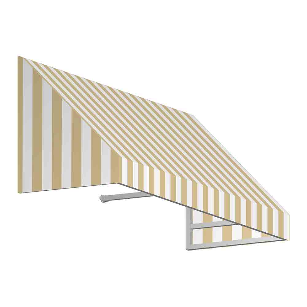 6.38 ft. New Yorker Window & Entry Awning, Linen & White - 24 x 36 in.