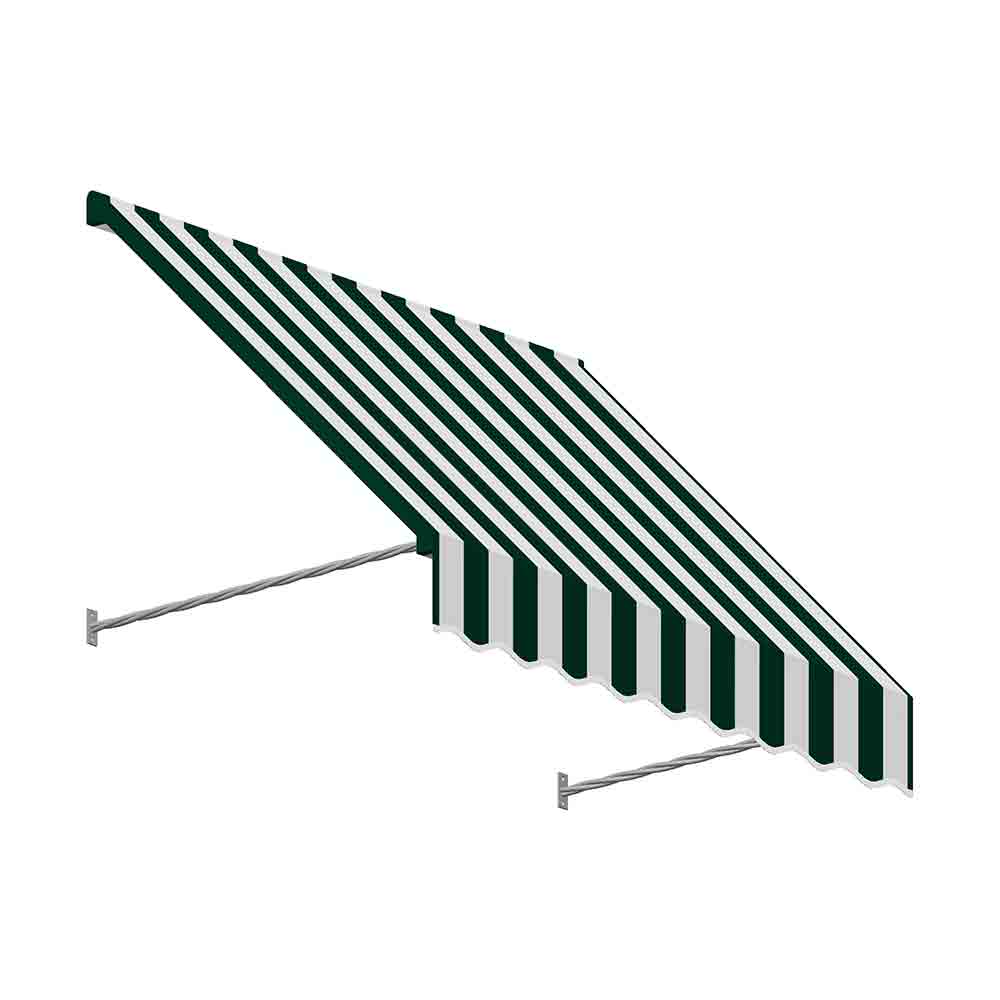 7.38 ft. Santa Fe Twisted Rope Arm Window & Entry Awning, Forest Green & White - 31 x 24 in.